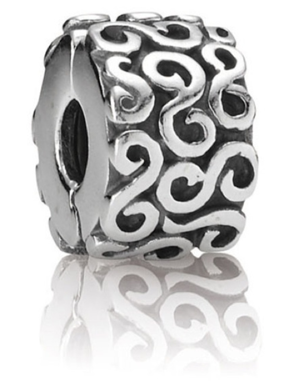 Genuine Retired PANDORA “S” Swirl Clip; 790338